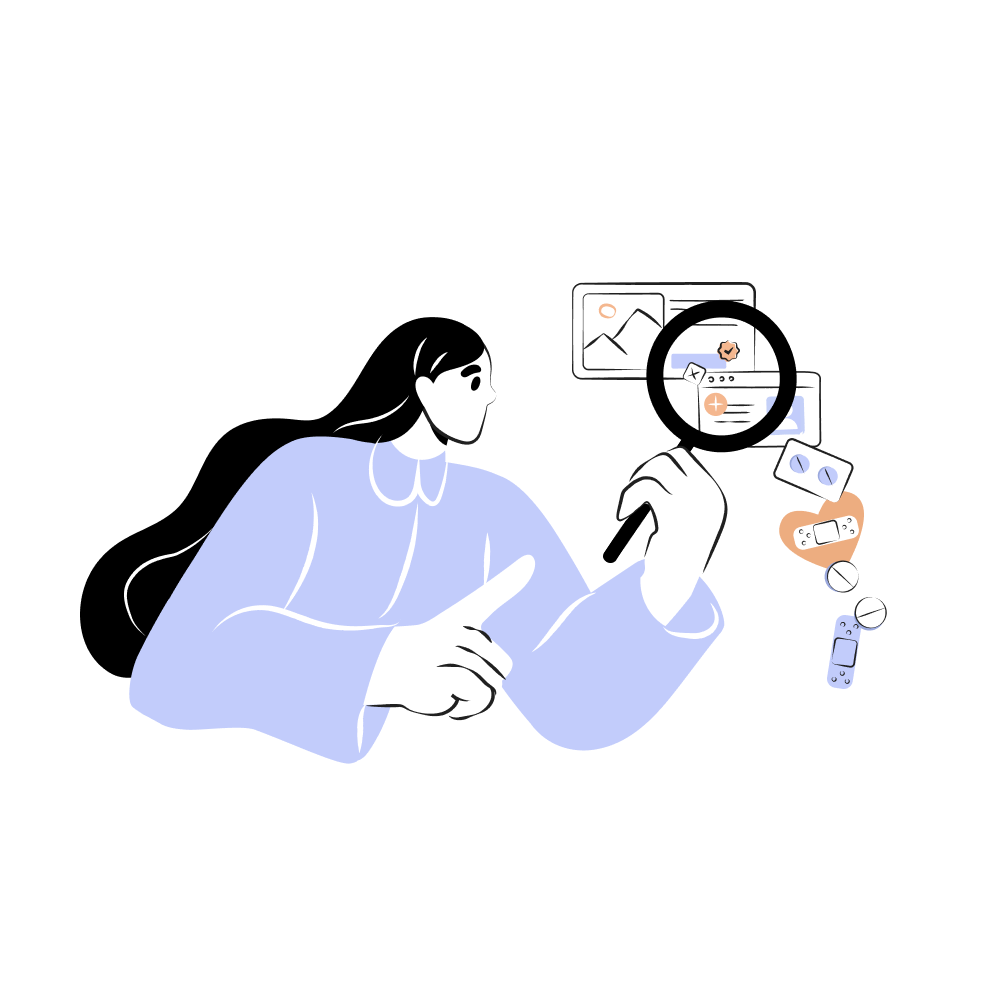 Woman analyzes health plan information